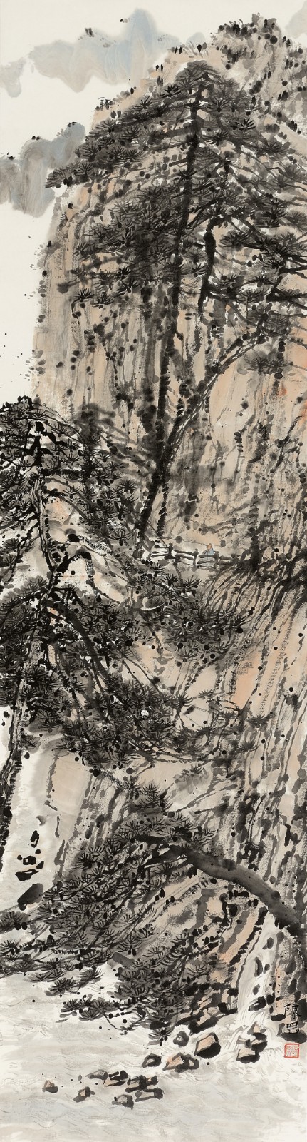 陈罡 《松风图》 中国画180cmX49cm.jpg