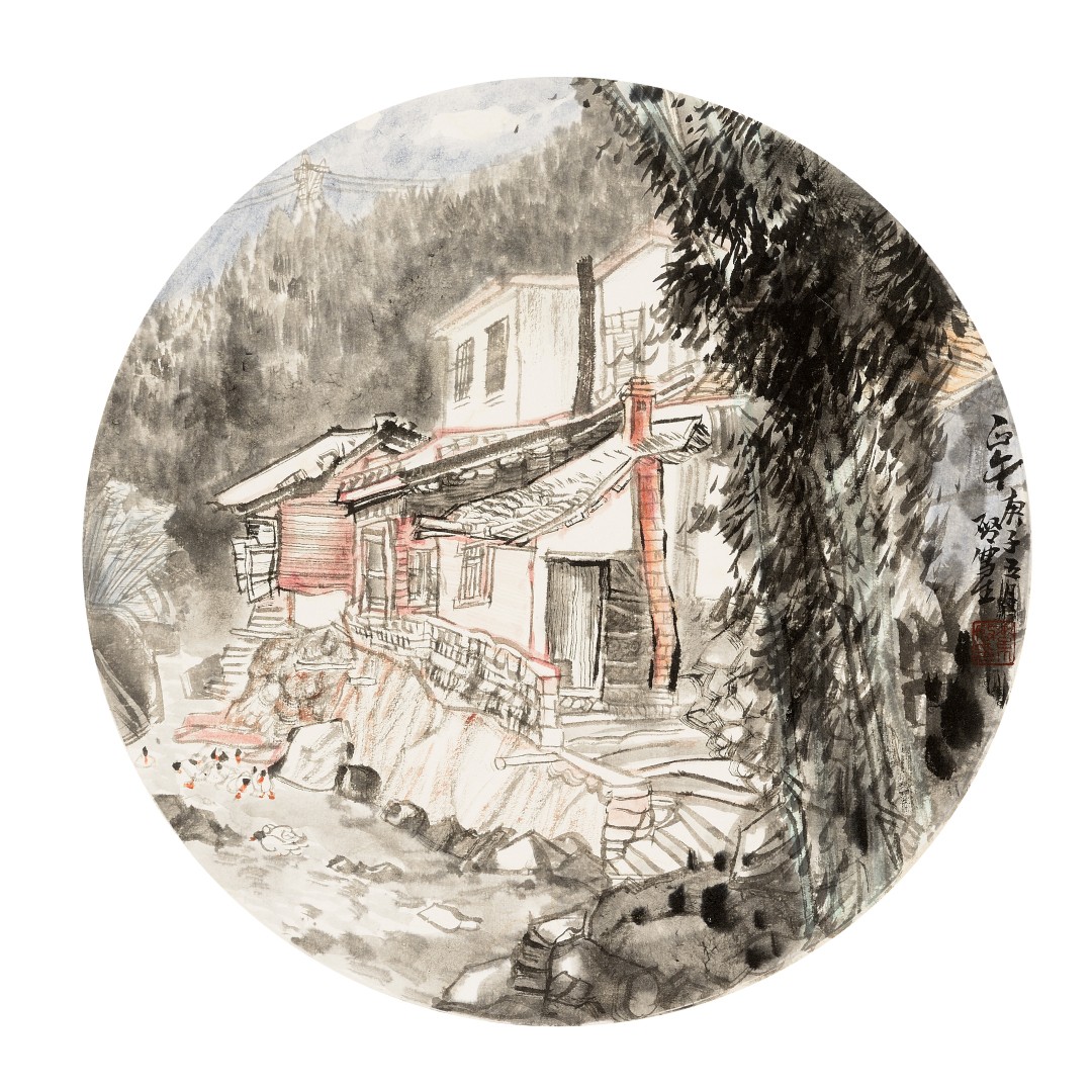 索启 《正午》 中国画50cmX50cm.jpg