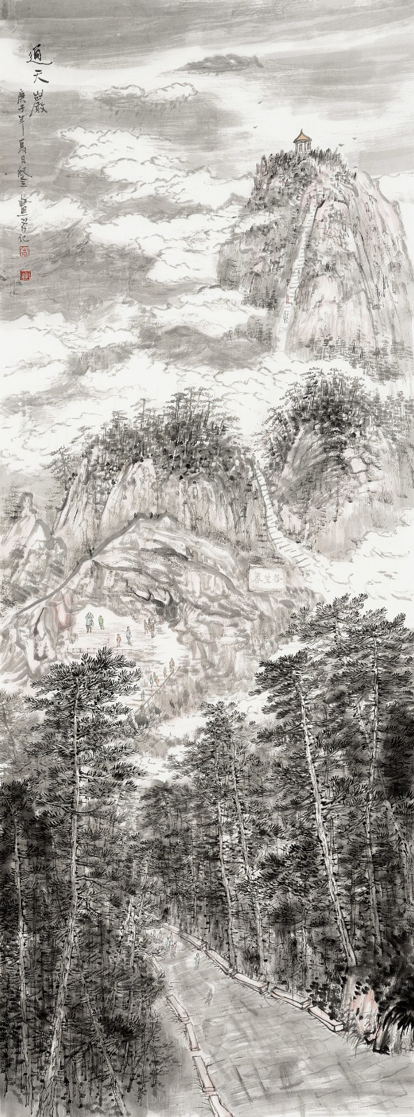 曾纪全 《通天岩》 中国画180cmX68cm.jpg