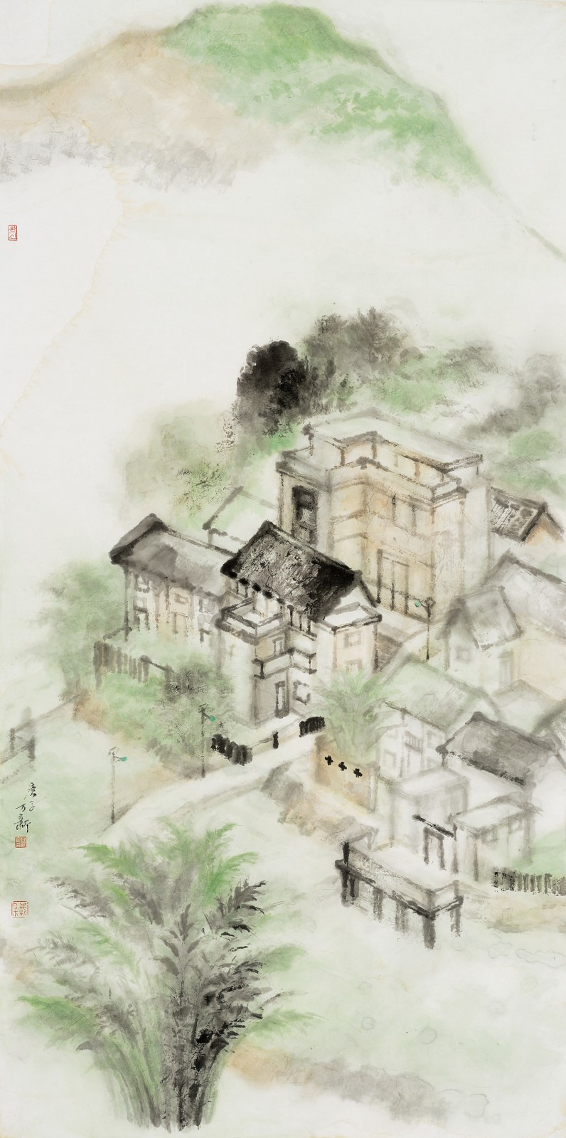万新《家园》 中国画138cmX69cm.jpg