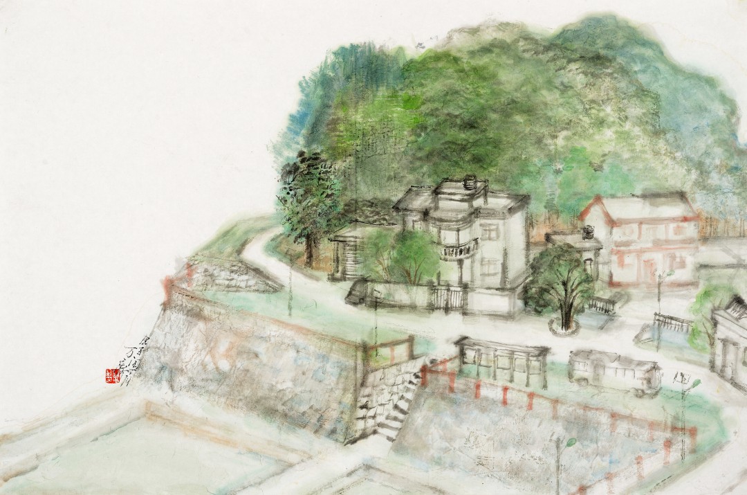 万新  《赣南山水一》 中国画46cmX69cm.jpg