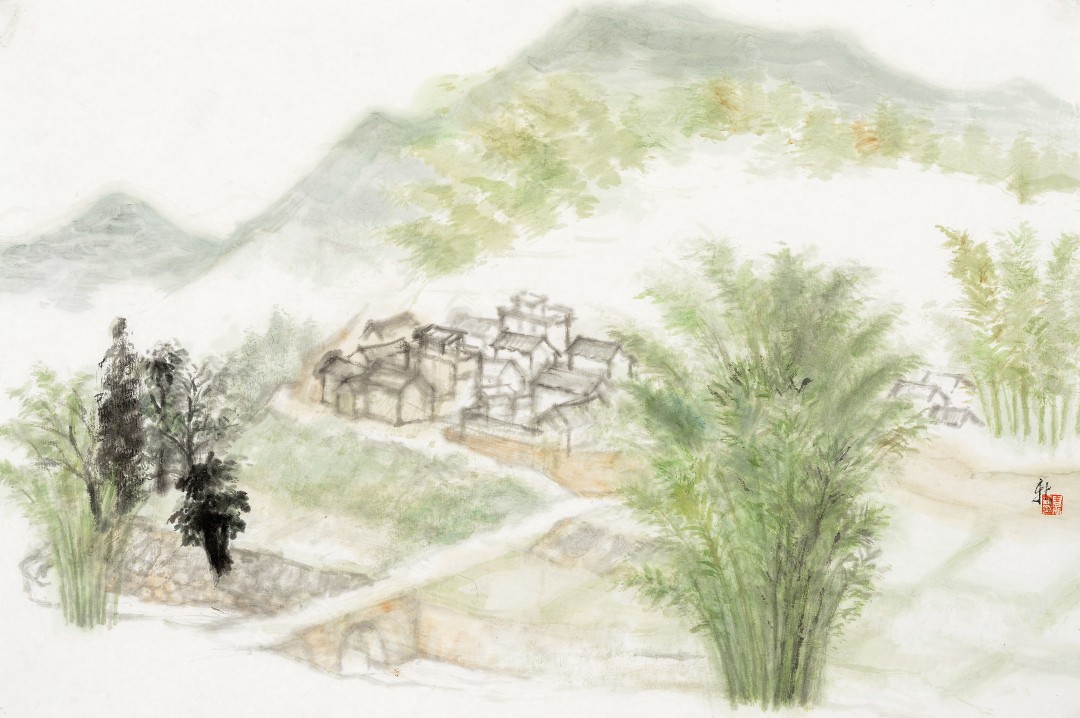 万新 《赣南山水二》 中国画46cmX69cm.jpg